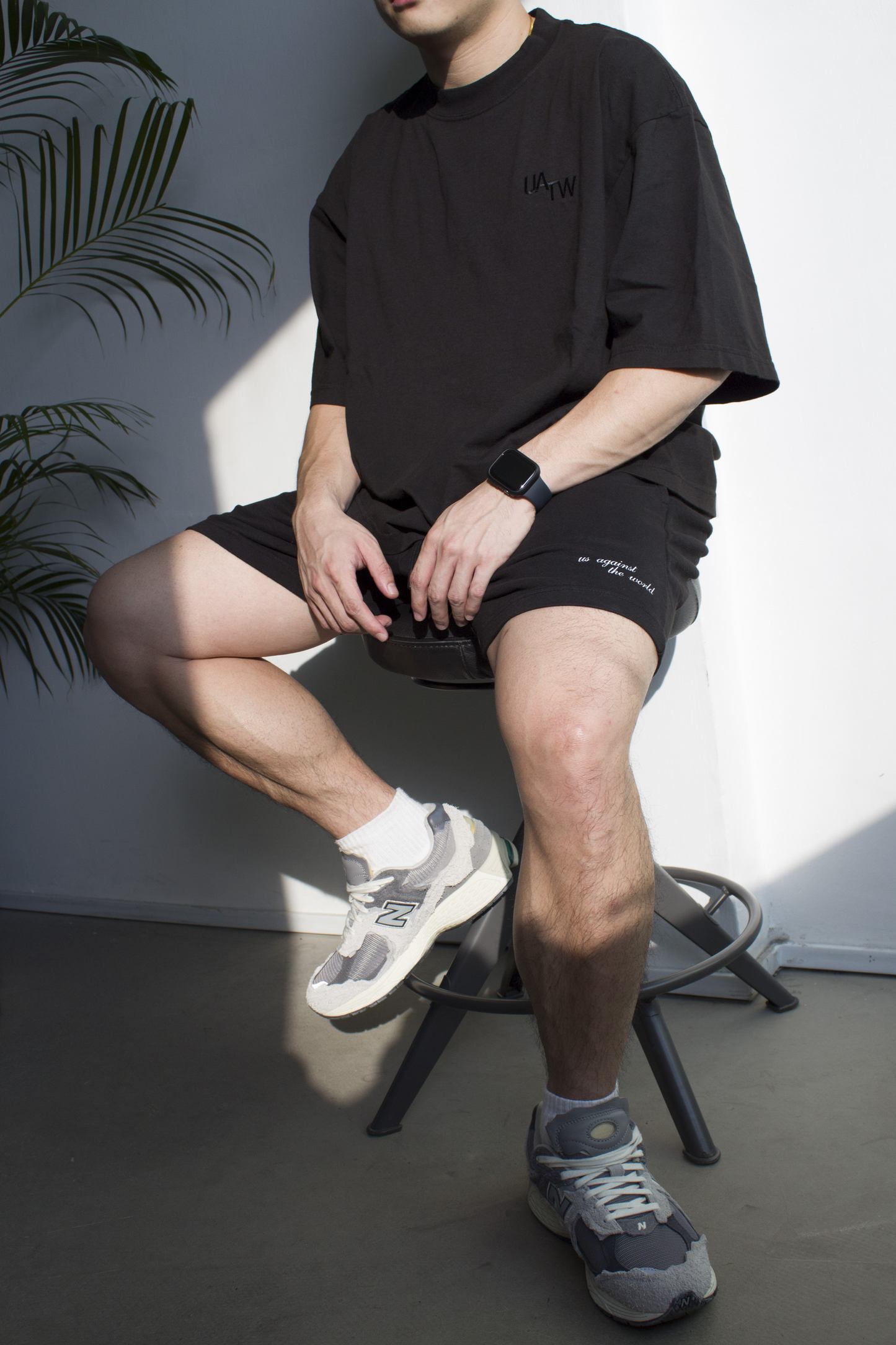 LOGO TERRY SHORTS - VINTAGE BLACK