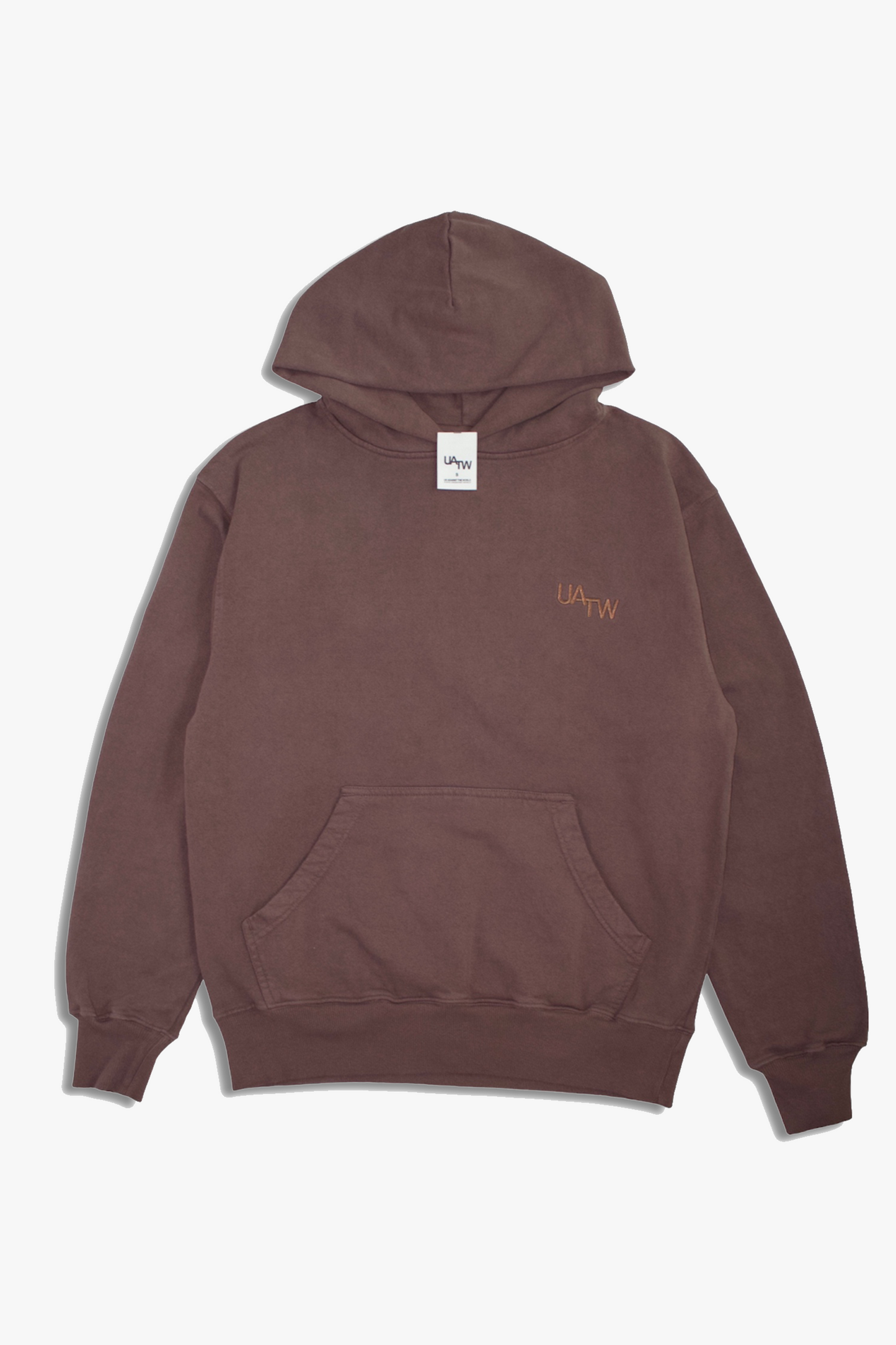 EMBROIDERED LOGO OVERSIZED FLEECE HOODIE - VINTAGE MOCHA