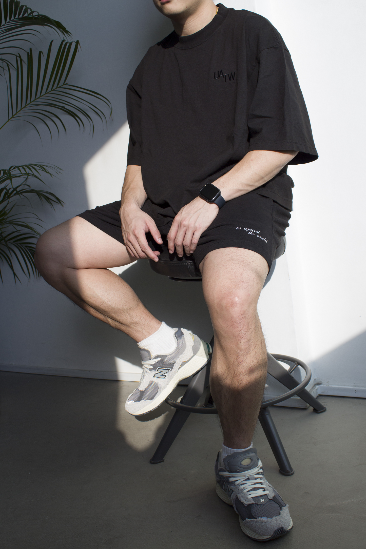 LOGO TERRY SHORTS -  VINTAGE BLACK