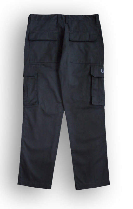 EMBROIDERED LOGO CARGO PANTS - BLACK