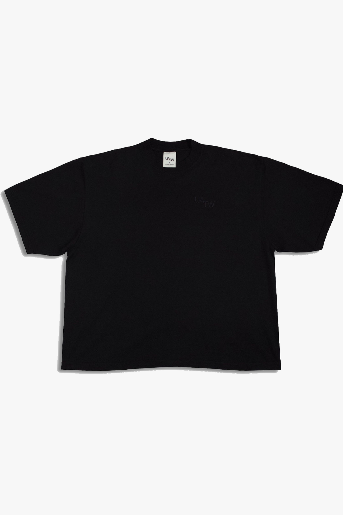 EMBROIDERED LOGO OVERSIZED T-SHIRT -  VINTAGE BLACK