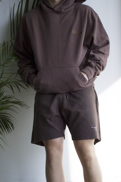 LOGO TERRY SHORTS -  VINTAGE MOCHA