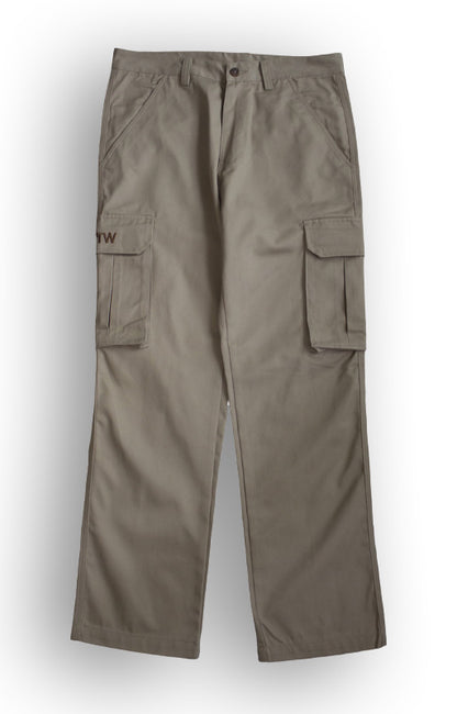 EMBROIDERED LOGO CARGO PANTS - KHAKI