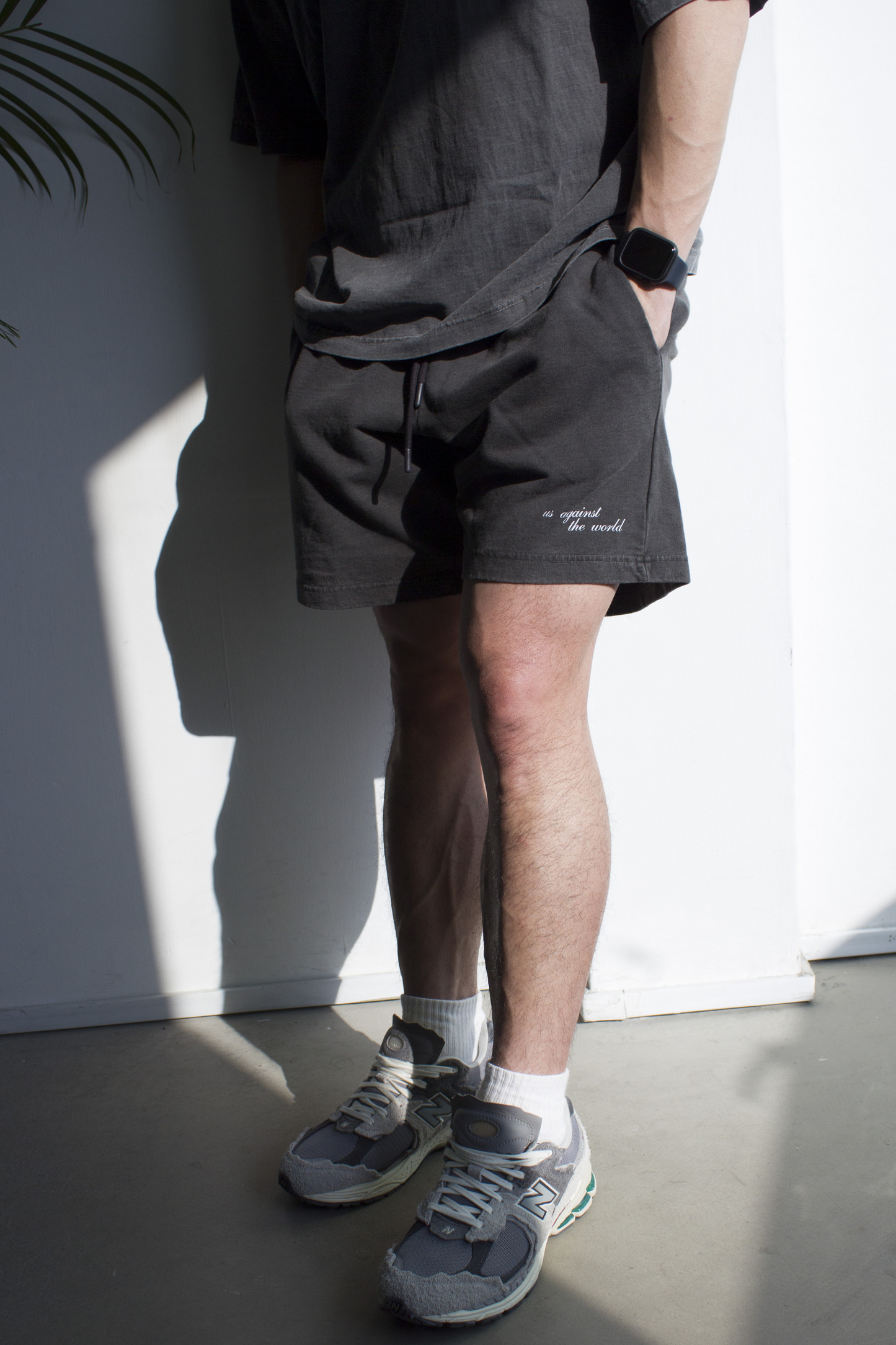 LOGO TERRY SHORTS -  VINTAGE GREY