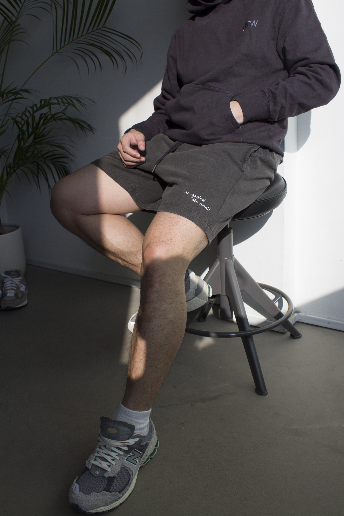 LOGO TERRY SHORTS -  VINTAGE GREY