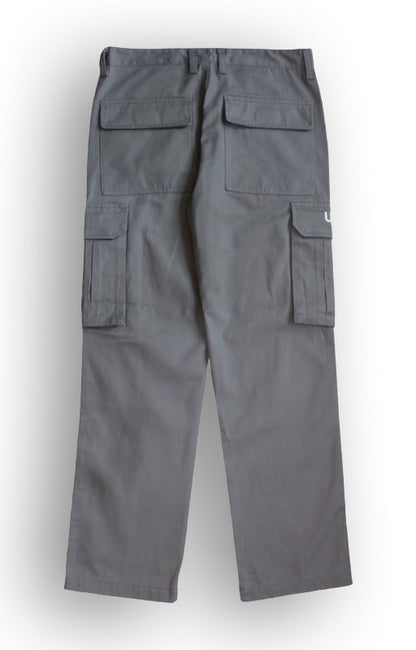 EMBROIDERED LOGO CARGO PANTS - GREY