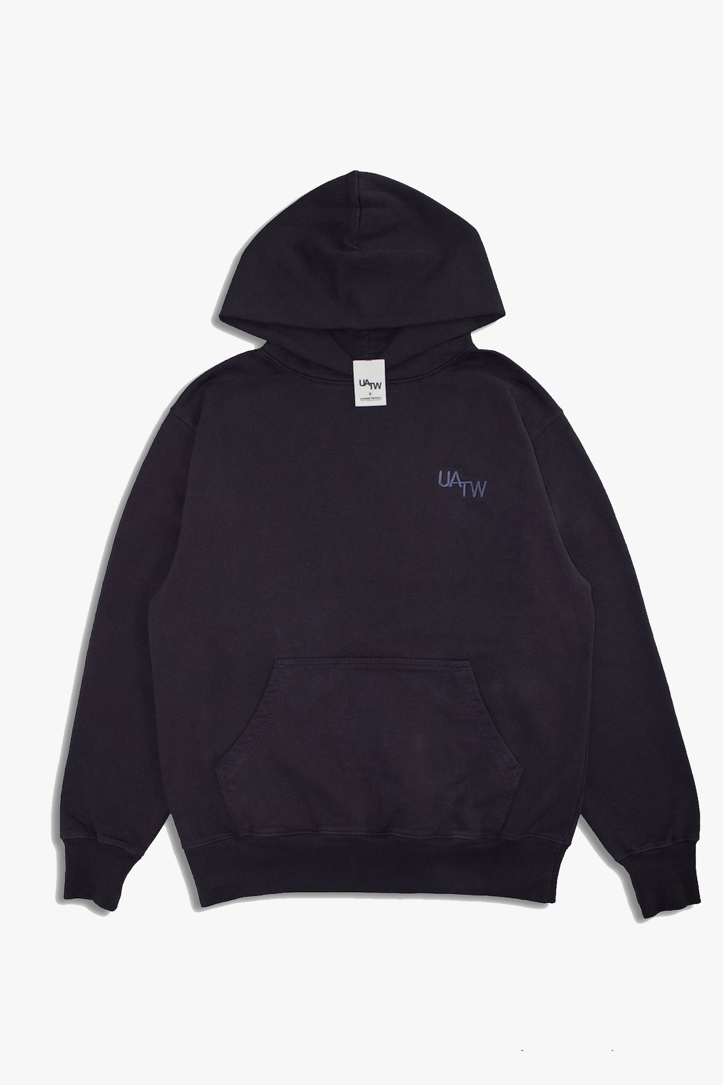 EMBROIDERED LOGO OVERSIZED FLEECE HOODIE -  VINTAGE GREY