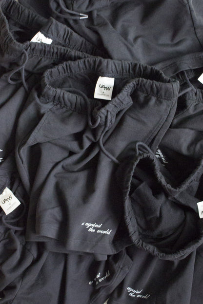 LOGO TERRY SHORTS -  VINTAGE BLACK